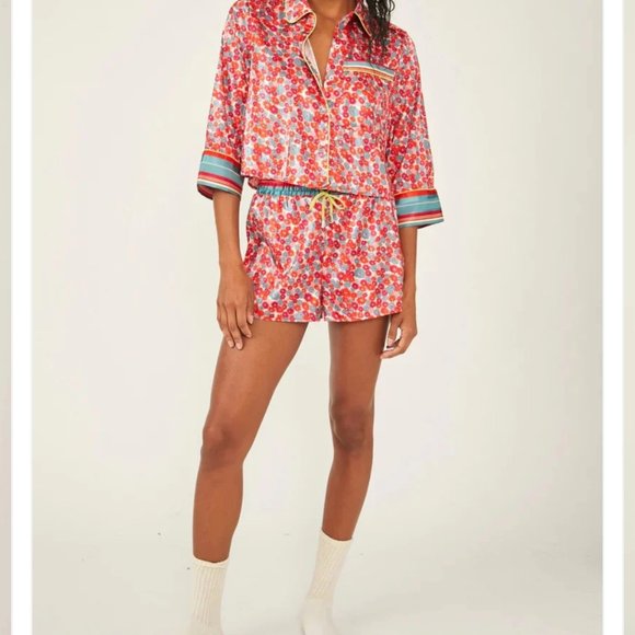 NWT Free People Pillow Talk PJ Set LT red - Picture 4 of 4